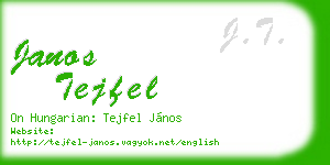 janos tejfel business card